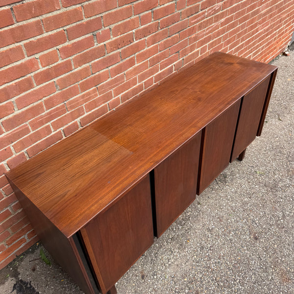 Dillingham Esprit Walnut & Cane Credenza Hutch by Merton Gershun