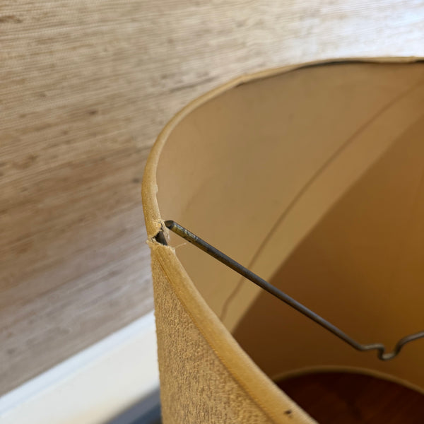 Mid Century Modern Tall Cork and Brass Table Lamp