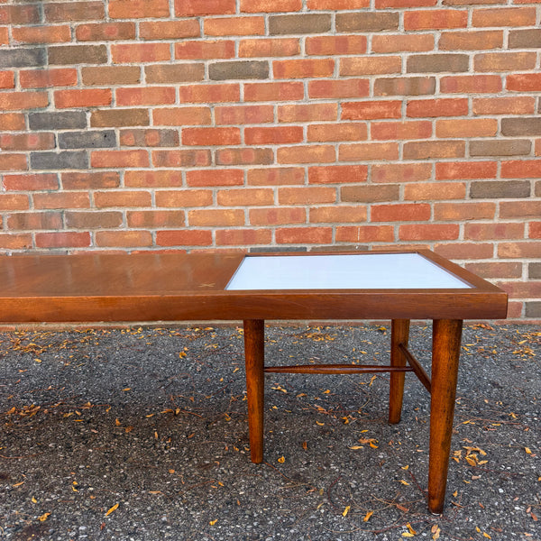 Merton Gershun for American of Martinsville Accord Walnut & White Laminate Coffee Table