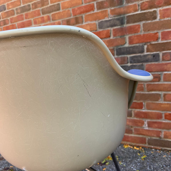 Pair of Vintage Krueger Metal Products Fiberglass Upholstered Shell Armchairs