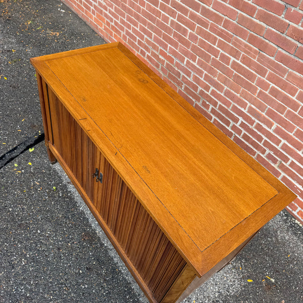 Mid-Century Modern Tambour Door Media Cabinet
