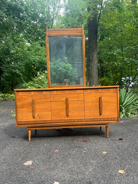 Vintage MCM Dresser and Mirror