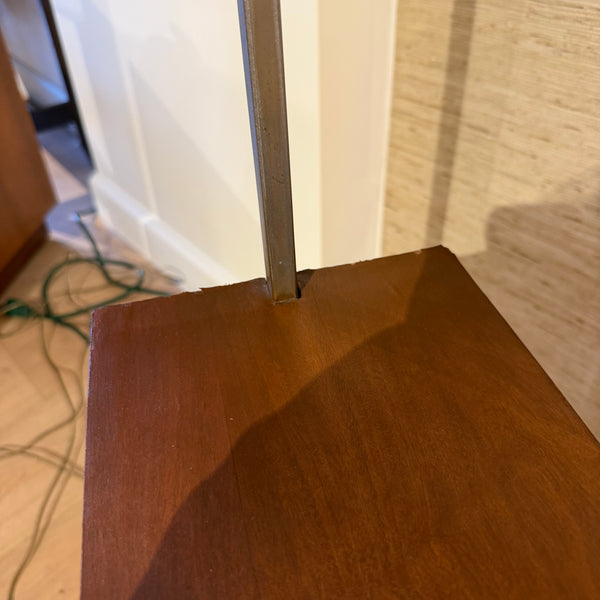 Vintage Mid-Century Modern Arco Style Wood & Chrome Arc Floor Lamp