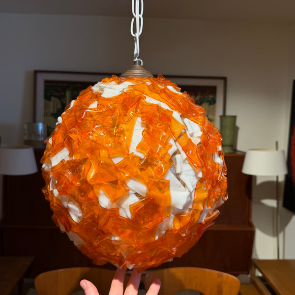 Mid Century Modern Chunky Lucite Swag Lamp