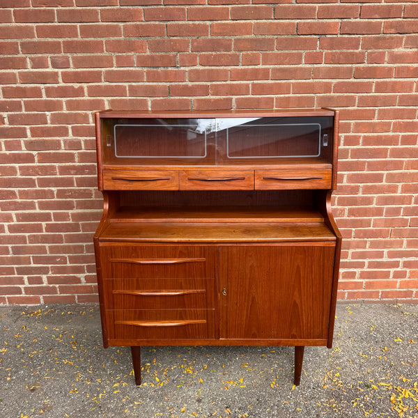 1960s Danish Modern Teak Secretary Desk Hutch by Sejling Skabe N.P. Nielsen