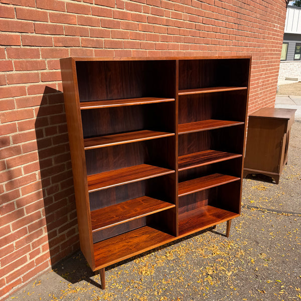 1960s Danish Modern Rosewood Bookcase with Adjustable Shelves
