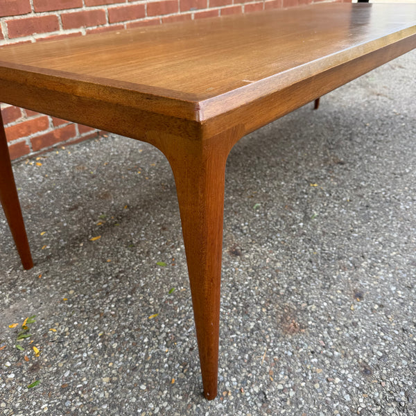 Johannes Andersen Teak Danish Modern Coffee Table with Pull-Out Laminate Shelf