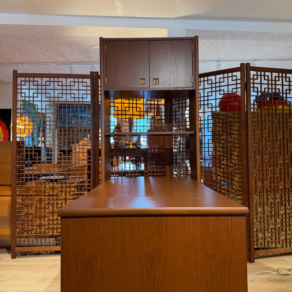 Mid-Century Modern Yugoslavian Teak Desk with Bookshelf