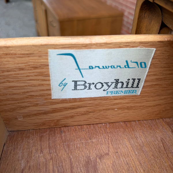 Vintage Broyhill Forward Walnut Highboy Dresser
