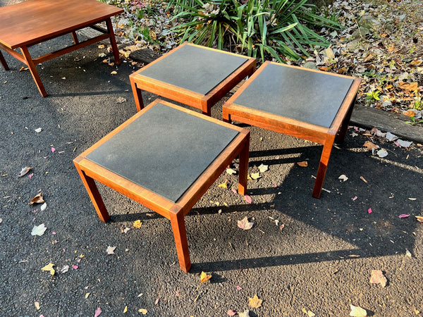 Set of Three Slate Top Side Tables