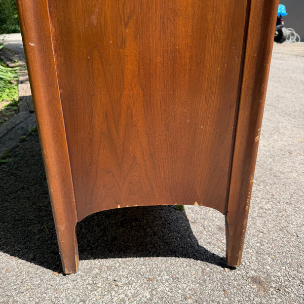 Kent Coffey Perspecta Walnut Hutch China Cabinet with Rosewood Pulls