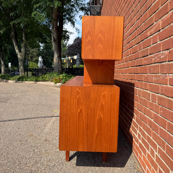 Mid-Century Modern Danish Teak  Two-Piece Sideboard and Hutch