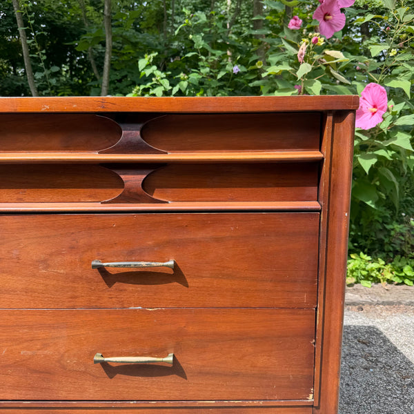 Kent Coffey Perspecta Mid-Century Walnut & Rosewood Six-Drawer Dresser