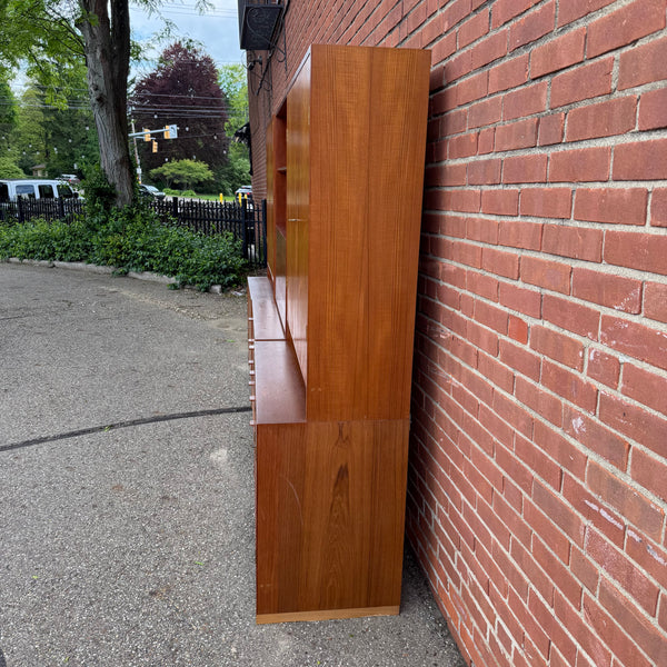 Rare Three-Bay Teak Wall Unit by Hans J. Wegner for Ry Møbler, Denmark