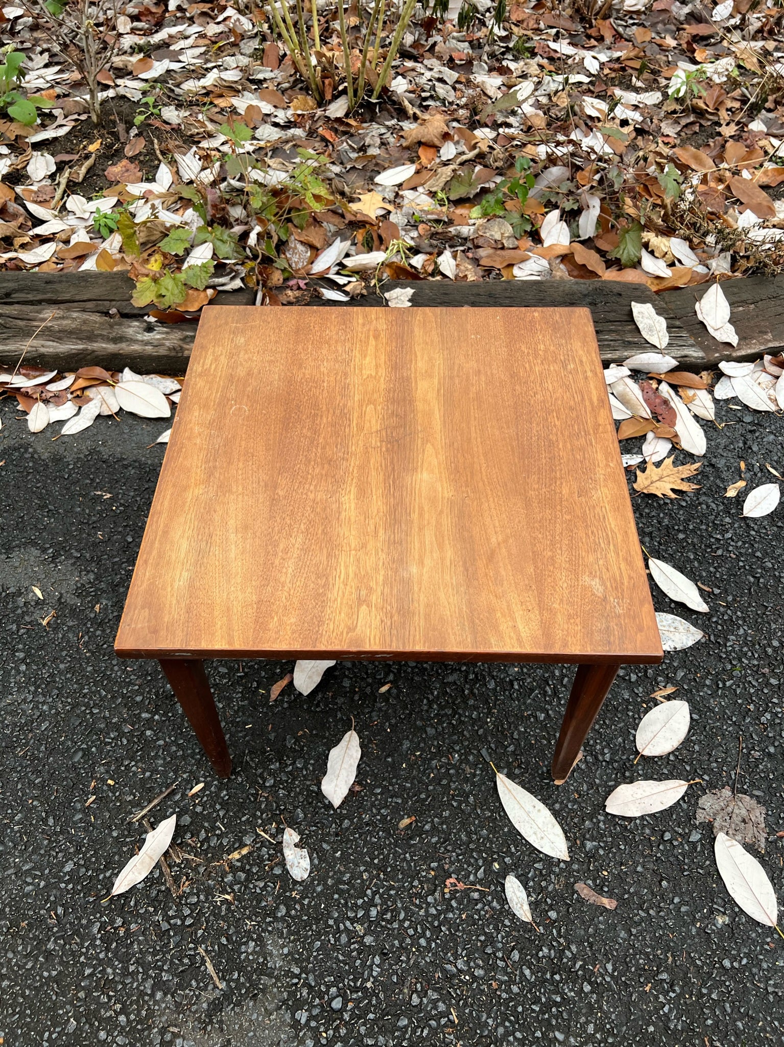 Square Walnut Side Table