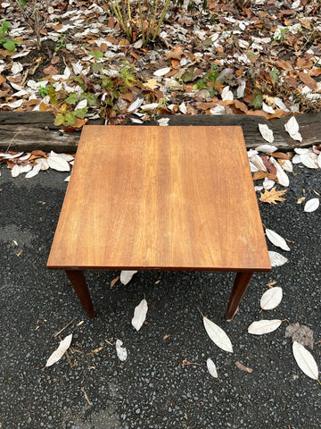 Low Square Walnut Side Table