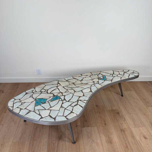 Mid Century Modern Mosaic Tile Kidney Bean Coffee Table