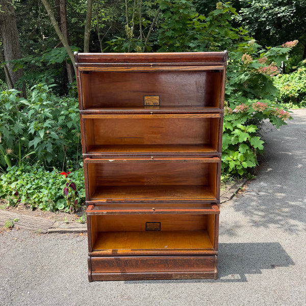 Early 20th Century Globe-Wernicke Antique Tiger Oak Stacking Barrister Bookcase