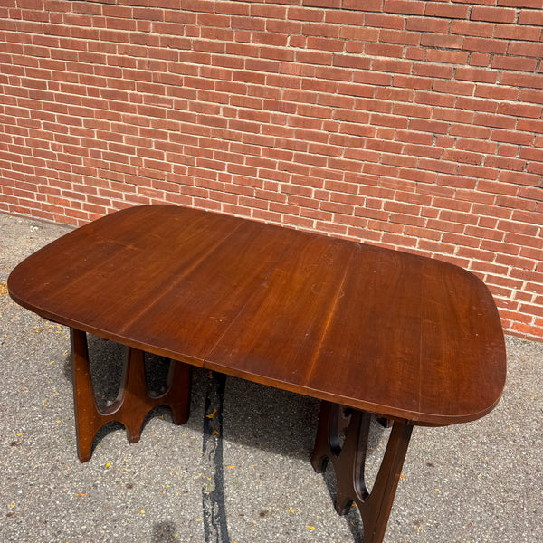 Broyhill Brasilia Mid-Century Modern Walnut Dining Set with 6 Chairs & 2 Leaves