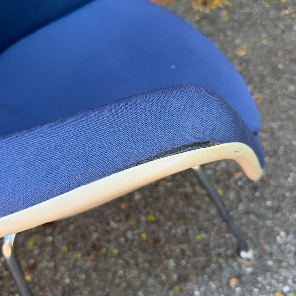 Pair of Vintage Krueger Metal Products Fiberglass Upholstered Shell Armchairs