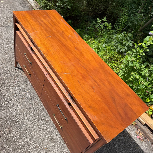 Kent Coffey Perspecta Mid-Century Walnut & Rosewood Six-Drawer Dresser
