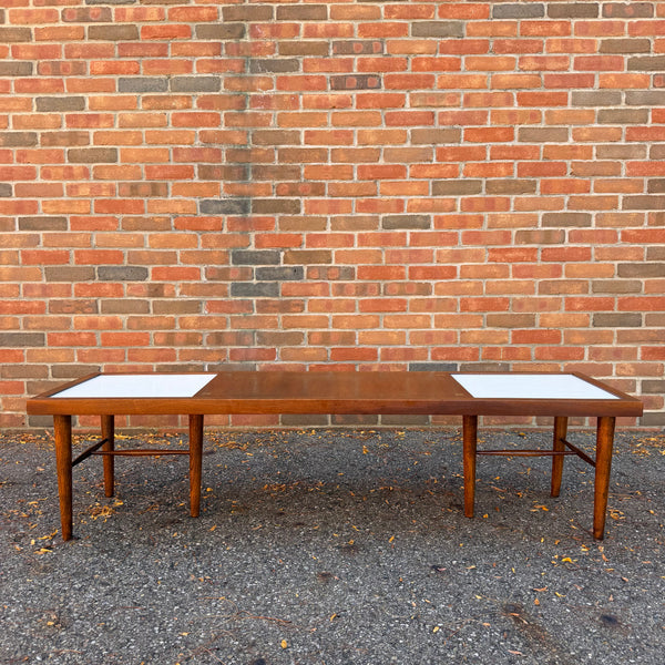 Merton Gershun for American of Martinsville Accord Walnut & White Laminate Coffee Table