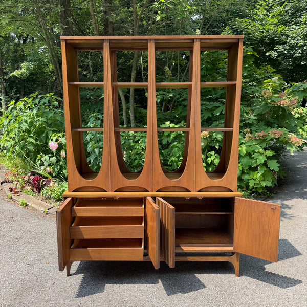 Broyhill Brasilia Walnut Room Divider / Display Cabinet