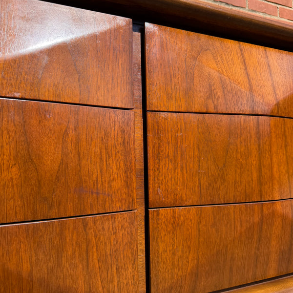 United Furniture Diamond Mid-Century Modern Walnut Highboy Dresser