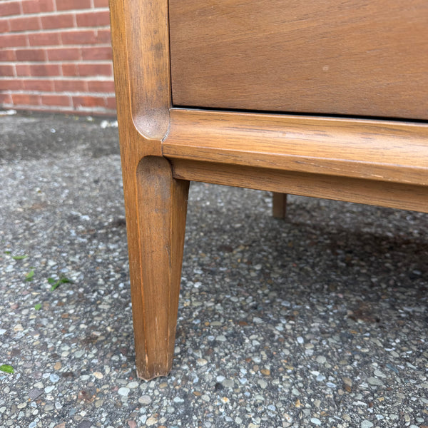 Vintage Broyhill Forward Walnut Lowboy Nine-Drawer Dresser