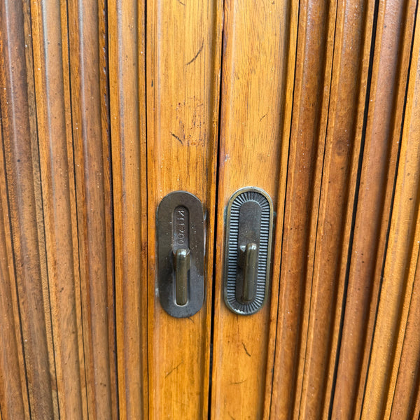 Mid-Century Modern Tambour Door Media Cabinet