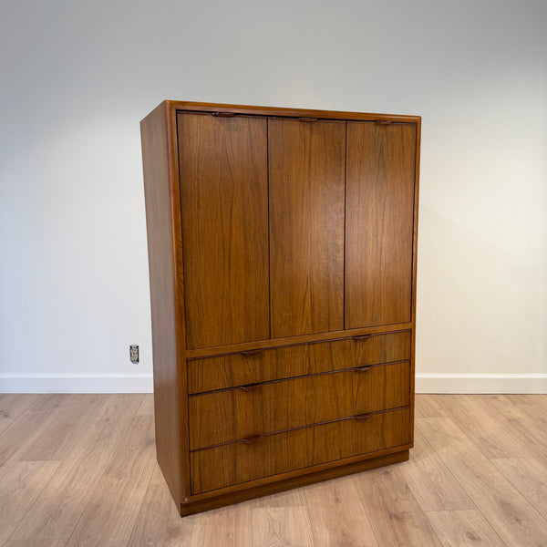 Drexel Heritage “Compatibles” Tall Walnut Gentleman’s Chest with Rosewood Accents