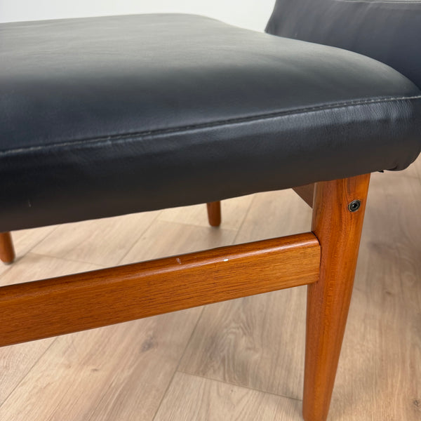Arne Vodder for France and Son FD164 Reclining Teak Lounge Chair with Ottoman