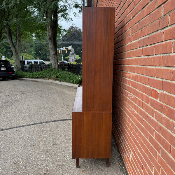 Dillingham Esprit Walnut & Cane Credenza Hutch by Merton Gershun