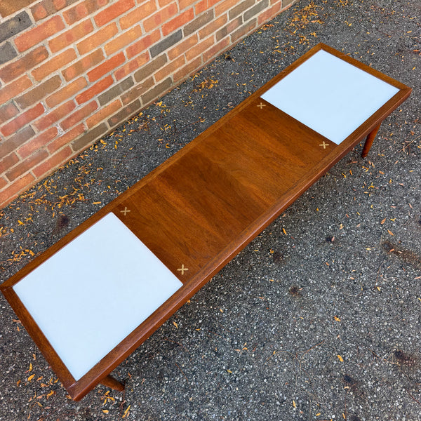 Merton Gershun for American of Martinsville Accord Walnut & White Laminate Coffee Table