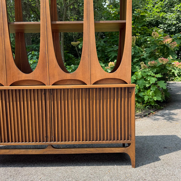 Broyhill Brasilia Walnut Room Divider / Display Cabinet