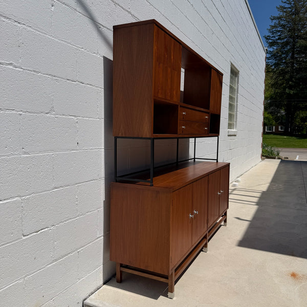 Stanley Walnut and Rosewood Wall Unit