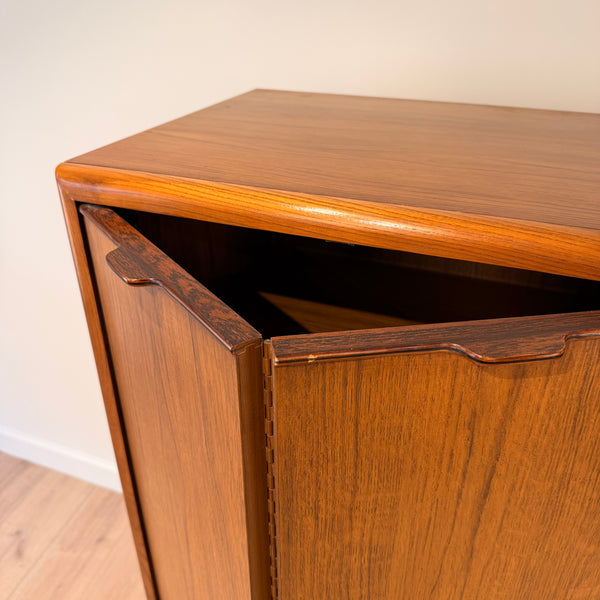 Drexel Heritage “Compatibles” Tall Walnut Gentleman’s Chest with Rosewood Accents