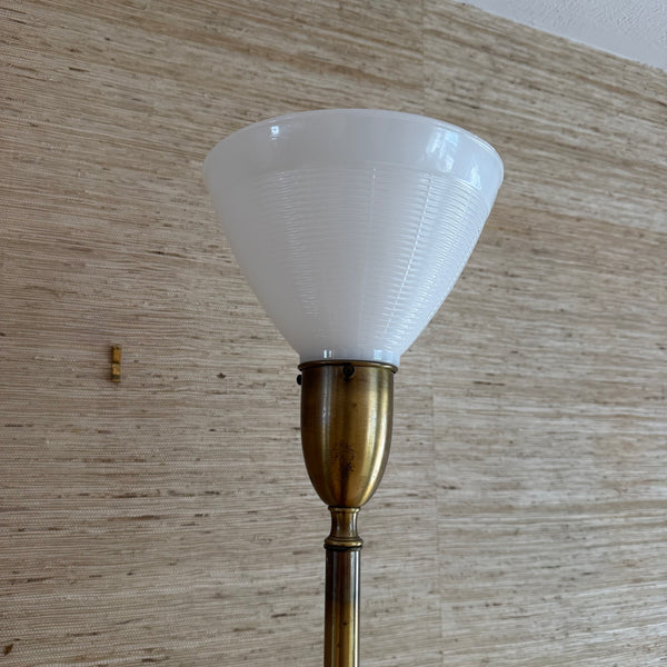 Mid Century Modern Ceramic and Brass Table Lamp