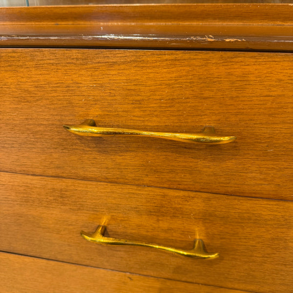 MCM R-Way Mahogany Petite Hutch with Sliding Glass Doors