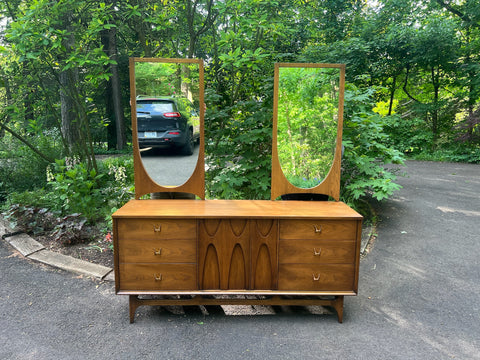 Broyhill Brasilia Lowboy Dresser with Mirrors