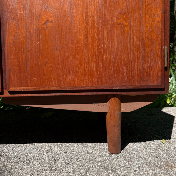 Danish Modern Two-Piece Bookshelf with Drop-Down Secretary Desk Top