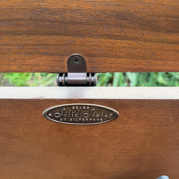 Sears Walnut Silvertone Solid State Stereo FM-AM Radio Phonograph