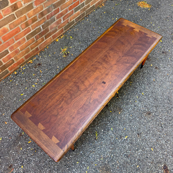 André Bus for Lane Acclaim Walnut Mid-Century Modern Coffee Table
