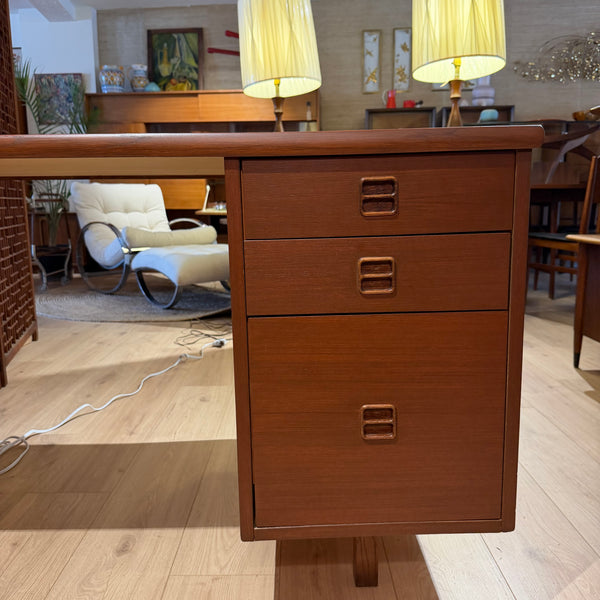 Mid-Century Modern Yugoslavian Teak Desk with Bookshelf