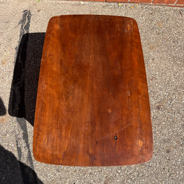 Lane Accent Walnut Mid Century Modern End Table with Magazine Rack