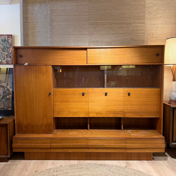 Mid Century Modern Danish-Style Teak Sideboard with Bar