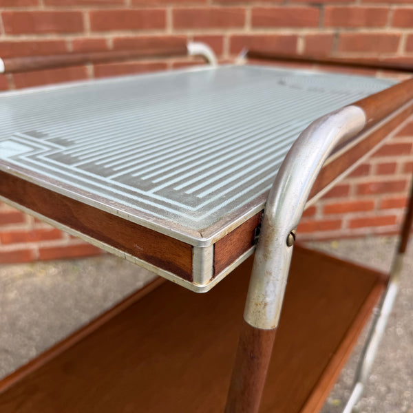 Mid-Century Modern Salton Hotable Automatic Food Warmer and Rolling Bar Cart