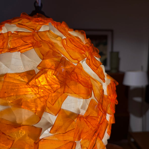 Mid Century Modern Chunky Lucite Swag Lamp