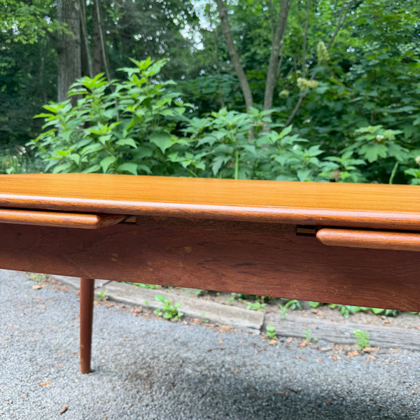Mid-Century Modern Danish Draw-Leaf Teak Dining Table
