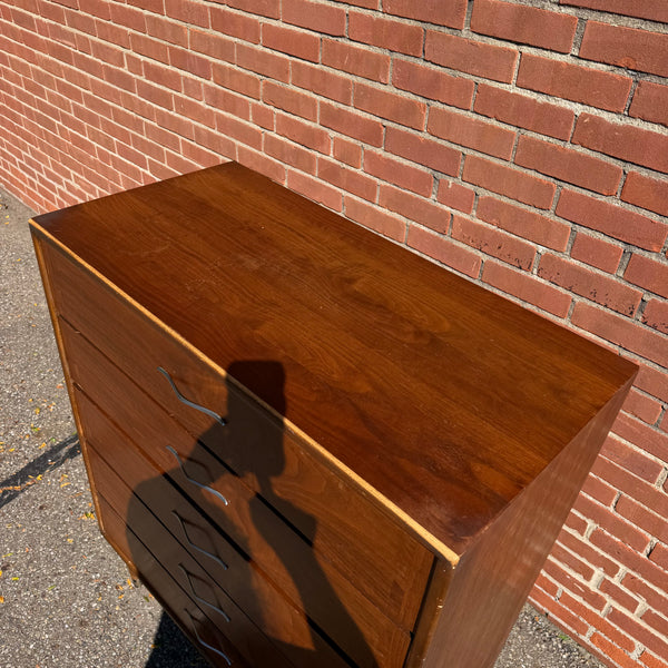 Andre Bus for Lane Acclaim Mid-Century Modern Walnut 5-Drawer Highboy Dresser